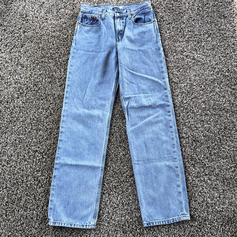 Levis Low Pro Straight Jeans Womens Size 25 (Fits 28x29) Blue Light Wash Denim